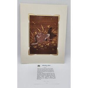 Disney Parks Art Print Bambi by Martin Hsu Artist 14x18 Sleeping‎ Matte Rare